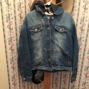 Amethyst Jeans Denim Jacket With Removable Hood 2X